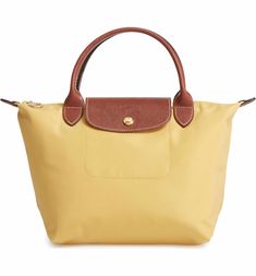 Main Image - Longchamp 'Mini Le Pliage' Handbag Longchamp Mini Le Pliage, Curry Yellow, Longchamp Mini, Longchamp Tote, Longchamp Bags, Authentic Designer Handbags, Gold Bag, Type S, Nylon Tote