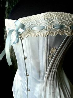 This incredible classic Limited edition Edwardian S bend corset features traditional steel boning, Venise lace detail and 4 detachable wide ribbon garters. This bespoke corset will be custom made just for you by corsetiere la belle fairy Please supply Full bust Natural waist Full hip Waist to midbust Allow 6 to 8 weeks until shipping Free shipping Canada and the United States Last picture shows other colors available...please message me for availability and any other questions Luxury Vintage Lace Corset, Formal Underbust Lace Corset, Blue Corset Back Dress For Wedding, Overbust Corset Dress With Boning For Wedding, Overbust Corset Dress For Wedding, Overbust Corset Dress For Wedding With Boning, Elegant Overbust Lace Bodice, Blue Corset Dress With Fitted Bodice For Wedding, Elegant Lace Overbust Bodice