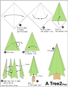 how to make an origami tree out of paper - step by step instructions