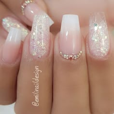 Valentine Nails, Ombre Acrylic Nails, Vibrant Nails, Sparkle Nails, Bride Nails, Coffin Nails Designs