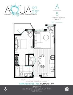 the floor plan for an apartment at aqua on 5th street, which is currently under construction