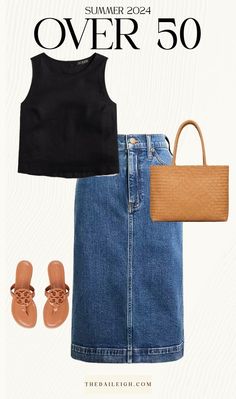 2024 Must-Have Summer Wardrobe Essentials Over 50, What to wear in summer 2024 over 50, 2024 summer capsule wardrobe over 50, dressing over 50 Styling A Jean Skirt, Summer Outfits Over 40 2024, How To Wear A Jean Skirt, What To Wear With A Jean Skirt, Classic Casual Style, Summer Non-stretch Denim Skirt, Denim Skirt 2024, Denim Maxi Skirt Outfit Spring 2024, Spring Summer 2024 Jeans