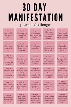 30 Day Manifestation Journal - Etsy 30 Day Journal Challenge Healing, Manifesting In Journal, How To Create A Manifestation Journal, How To Manifest Good Health, Manifestation Writing Prompts, 35 Journal Prompts, 30 Day Manifesting Challenge, Manifesting In 2025, 30 Self Care Challenge