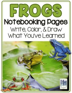 frog's notebooking pages for kids and adults with pictures of frogs on them