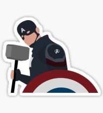 the avengers sticker has an image of captain america holding a hammer in his hand