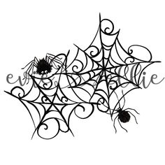 a black and white drawing of a spider web