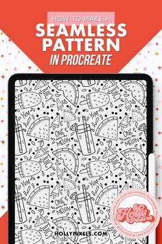 an ipad with the title how to make a seamless pattern in procreate