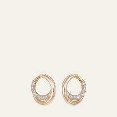 ENGELBERT earrings 18-karat yellow gold White diamonds 4.40 total diamond carat weight  For pierced ears Imported Loop Earrings, Diamond White, Ear Piercings, Solid Gold, Tops Designs, Yellow Gold, Jewelry Earrings, Yellow, Luxury Fashion