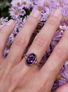 Beautiful 1950s vintage silver amethyst ring, US Size 6 1/2, in good vintage condition. Box on the photos not included! Diameter: approx. 14 mm (0.5 inch) Material: 925 silver, amethyst total weight: 3 g US Size: approx. 6 1/2 (EU size 53 1/2) Memento Mori Ring, Wedding Anniversary Rings, Amethyst Gem, Purple Band, Antique Engagement Rings, Aquamarine Rings, German Silver, Multi Stone Ring, Love Ring