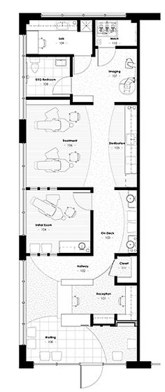 the floor plan for an office building with two floors and three separate rooms, including one bedroom