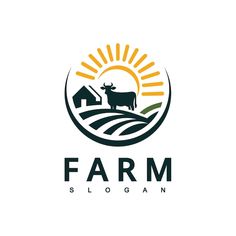 the farm logo is shown with an image of a cow and barn in the background