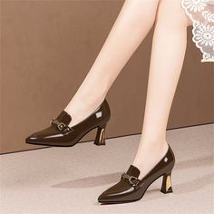 Discover the timeless allure of our Classic Chic Cow Leather Pumps. Featuring a 7cm thick heel and sophisticated pointed toe, these pumps blend luxurious comfort with enduring style, thanks to their sheepskin insoles and pigskin lining. Formal Closed Toe Court Shoes For Fall, Formal Closed Toe Heels For Fall, Elegant 4-inch Kitten Heels For Fall, Elegant Round Toe Kitten Heels For Fall, Fall Office Court Shoes With High Heel, Elegant Fall Kitten Heels With Sculpted Heel, Fall Elegant Kitten Heels With Sculpted Heel, Formal Fall Court Shoes With Reinforced Heel, Elegant Evening Kitten Heels For Fall