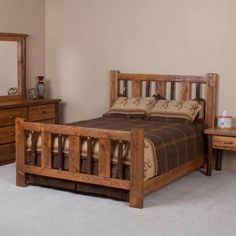 River Cabin Bed (7694638219496) Mountain Cabin Interior, Small Mountain Cabin, Barnwood Bed, Rustic Bed, Log Bed, Rustic Bedroom Furniture, Pine Beds, Gorgeous Bed, Murphy Cabinet Bed