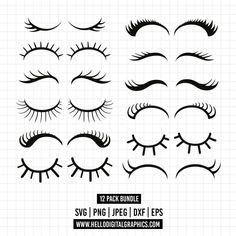 eyelashes and lashes clipart set