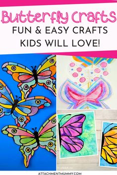 butterfly crafts for kids to make with paper and glue