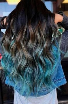 Hair Color Dark Blue, Dark Ombre Hair, Best Ombre Hair, Trendy We Fryzurach, Blue Ombre Hair, Brown Ombre Hair