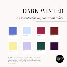 Dark Winter Palette, Wardrobe Color Guide, Outfit Building, Winter Color Palette