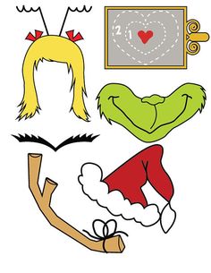 the grinch paper doll is ready to be cut out and put on it's own face