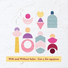 a poster with different shapes and colors on the side of a white wall that says, with and without holes - cony sin agueros