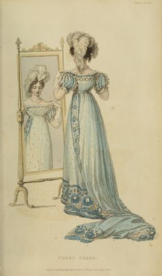 EKDuncan - My Fanciful Muse: Regency Era Fashions - Ackermann's Repository 1822 1800s Fashion, Court Dresses, 19th Century Fashion, A4 Poster