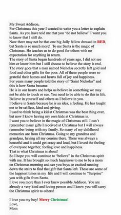 a letter from santa claus to his daughter, who is not in the holiday spirit