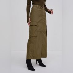 Midi Skirt By Herskind Never Worn Scandinavian Brand Fits 27w/ 2/4 Long Cargo Skirt, Cargo Skirt, Women Skirts Midi, Sewing Ideas, Body Measurements, Midi Skirt, Womens Skirt, Elastic, Skirt