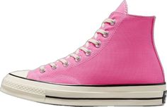 Pink Converse Sneakers, Pink Converse Sneakers For Streetwear, Pink Converse Chuck Taylors, Pink Converse Sneakers For Sports, Trendy Pink Converse High-top Sneakers, Decade Pink Converse, Converse Color Vintage Canvas Chuck 70 Pink, Bright Pink Converse, Converse Chuck 70