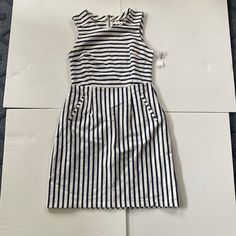 Striped Knee Length Dress With Pockets, Never Worn With Original Tags White Cami Dress, Denim Chambray Dress, Navy Shirt Dress, Maxi Shift Dress, Plus Size Black Dresses, Black Striped Dress, Burnt Orange Dress, Yellow Floral Dress, Summer Black Dress