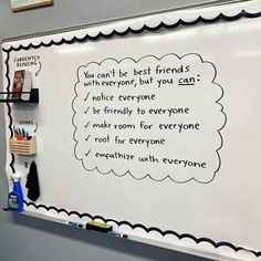 a white board with writing on it