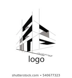 an abstract logo with black and white lines on the bottom, which are diagonally intersecting