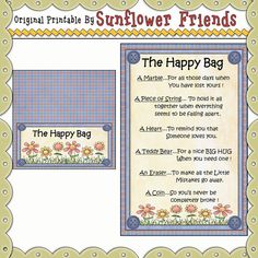 the happy bag is an original printable by sunflower friends