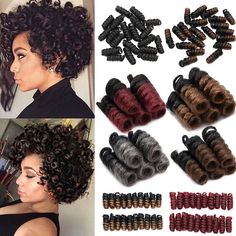 Short Jamaican Bounce Afro Crochet Braiding Hair Extension Spring Twist Curly W3 | eBay Spring Twist Styles, Curly Crotchet Hairstyles, Jamaican Bounce Crochet Braids, Short Crochet Braids Hairstyles, Crochet Weave Hairstyles, Crochet Straight Hair, Regency Hair, Afro Crochet, Short Curly Crochet Hair