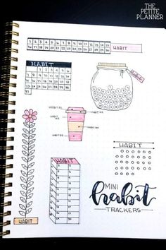 Mini Habit Tracker, Habit Tracker Bullet Journal, Creating A Bullet Journal, Bullet Journal Hacks, Bullet Journal Tracker, Bullet Planner