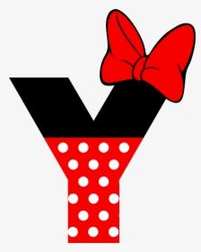 the letter y with a red bow on it's head and polka dot pattern