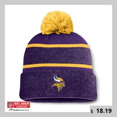 Stay warm while you cheer on the Minnesota Vikings in this Holding Cuffed Knit Hat from Fanatics. It boasts embroidered team details on the cuff and coordinating stripes for a spirited touch. Made from soft acrylic, this Minnesota Vikings knit hat keeps you comfy at the stadium or braving the elements around town. Vikings Game, Logo Making, Logo Knit, Digital Camo