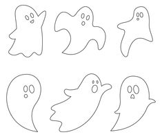 four different shapes of ghost faces