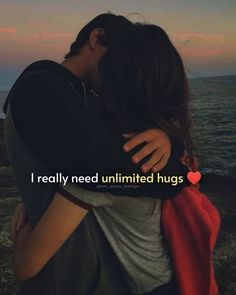 two people hugging each other with the words i really need united hugs