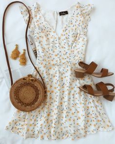 Áo Blu, Sundress Season, Estilo Hippie, Floral Skater Dress, Skirt Maxi, Mini Robes, 가을 패션