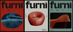 three magazine covers with different furniture on them