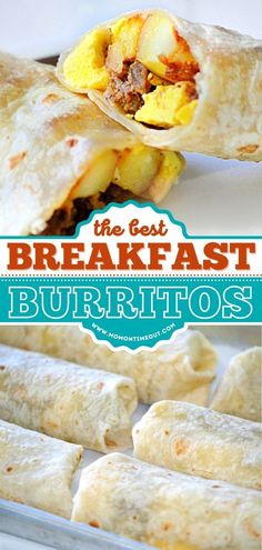 EASY BREAKFAST BURRITOS (FREEZER FRIENDLY!), back to school recipes, on the go breakfast ideas Sausage Breakfast Burritos, Breakfast Burritos Freezer, Potatoes And Meat, Burritos Freezer, Best Breakfast Burritos, Easy Breakfast Burritos, Freezer Breakfast Burritos, Breakfast Burritos Frozen, Cheap Food