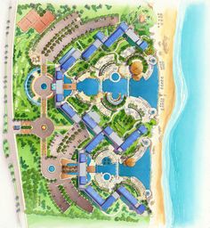 an artist's rendering of a resort on the beach