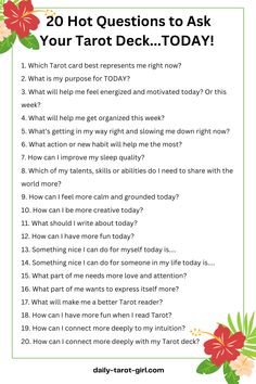 a printable question card with the words, 20 hot questions to ask your tat to