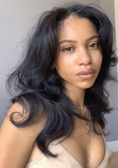 Black Hair Blowout, Flat Ironed Hair Black Hairstyles, Waves With Bangs, Winter Haircuts, Pressed Natural Hair, Silk Press Natural Hair, Blowout Hair, Flat Iron Hair Styles, Good Hair