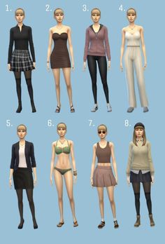 many different types of female clothing for the simse game, which includes bras and panties