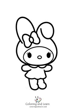 a cartoon character with big eyes and a bow on her head