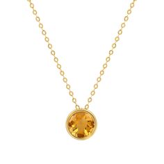 PRICES MAY VARY. REAL 14K GOLD - All parts of this necklace are crafted in your choice of white or yellow gold and stamped with “14k”. 14k gold will not oxidize or discolor. Wear this necklace every day, everywhere! QUALITY & AUTHENTICITY - Premium quality citrine gemstone measuring 7mm and surrounded by a halo bezel of solid 14k gold. Each pendant comes with a complimentary, lightweight, solid 14k cable chain measuring 18 inches. Because of the unique natural characteristics of gemstones, stone Gold Gemstone Necklace, Citrine Pendant, Round Pendant Necklace, Citrine Gemstone, Round Pendant, Style Classic, Necklace For Women, Cable Chain, Spring Rings