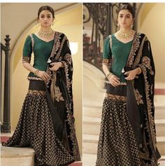 Sharara Designs, Mehendi Outfits, Pakistani Fashion Party Wear, Designer Party Wear Dresses, Party Wear Indian Dresses, Dress Indian Style