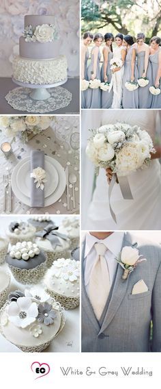 wedding color scheme with white and gray colors