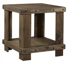 Aspenhome Sawyer Farmhouse End Table WDO914-BDL Farmhouse End Table, Farmhouse End Tables, Square Cocktail Table, Lake Furniture, Modern Farmhouse Design, Lodge Style, Chair Side Table, Occasional Table, Farmhouse Design