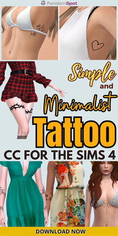 A huge collection of minimalist-style tattoos for your Sims! From cute hearts to more complex geometric shapes, they're all here and ready to blend into your unique Sim's aesthetic. Sims 4 Cc Mini Tattoo, Sims 4 Mod Tattoo, Sims 4 Small Tattoos, Sims 4 Minimalist Cc Maxis Match, Sims Tattoos Ideas, Maxis Match Sims 4 Cc Tattoos, Sims Tattoos, Sims 4 Wrist Tattoo, Sims 4 Tattoo Cc Maxis Match